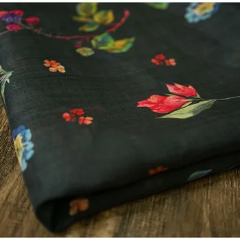Vysoká kvalita ramie tissu Krásne červený kvet digitálna tlač patchwork High-end šaty cheongsam textílie