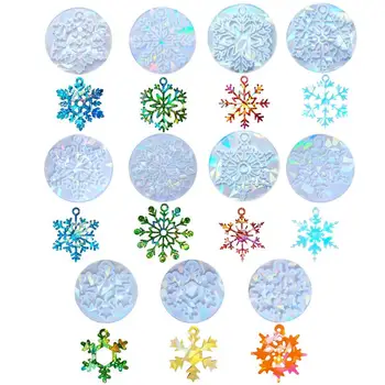 Zimné Silikónové Formy Vianočné Ice Crystal Epoxidové Živice Formy Snowflake Zimné Dekorácie Ice Crystal Živice Ornament Keychain
