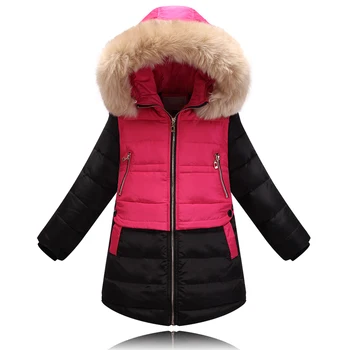 Zimné Žena Deti Nadol Bundy Vonkajšie Dievčatá Coats Módne Teplé Outwear Veľkosť 140-160
