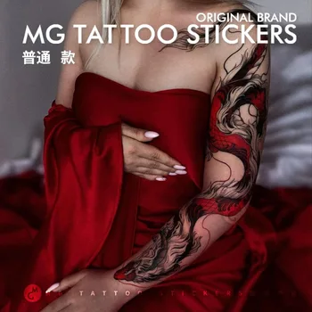 Červený Čínsky Drak Tetovanie Nálepky Trvalé Falošné Tetovanie pre Ženu, Muža, Rameno Sexy Umenie Faux Dočasné Tetovanie Nepremokavé Tatuajes