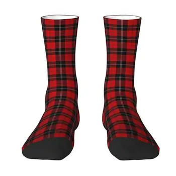 Škótsky Klanu Tartan Mužov Posádky Ponožky Unisex Móda 3D Tlač Fashion Skontrolovať Kockované Šaty Ponožky